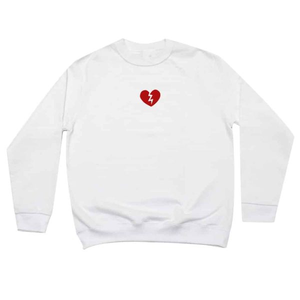 No Love Crewneck White & Red Front MAMPICI