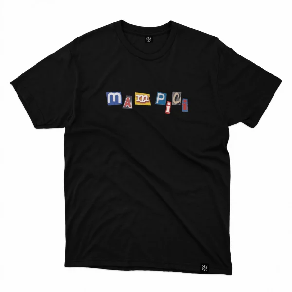 Mampici Letters Tee Black Front MAMPICI