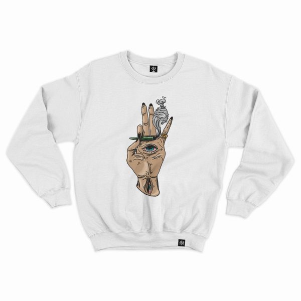 crewneck brkohand biela