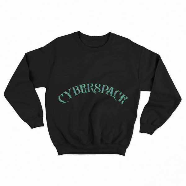 Cyberspace Crewneck Front Black MAMPICI