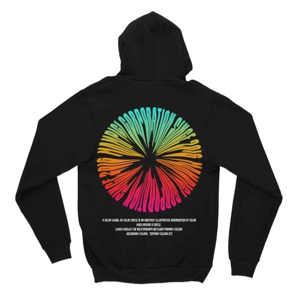 Circle of color Hoodie Back Black MAMPICI