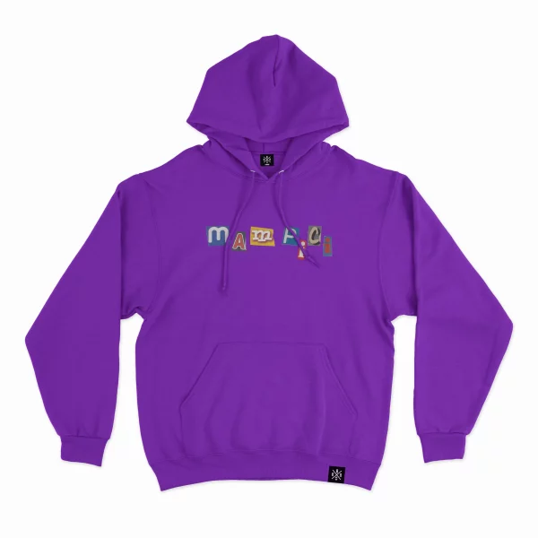 Mampici Letters Hoodie Purple Front MAMPICI