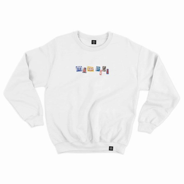 Mampici Letters Crewneck White Front MAMPICI